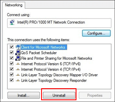 Windows Vista Unidentified Network Problem