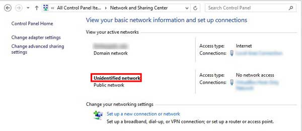 Rename Unidentified Network Vista