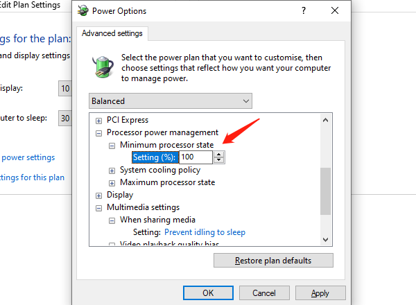 Minimum-processor-state