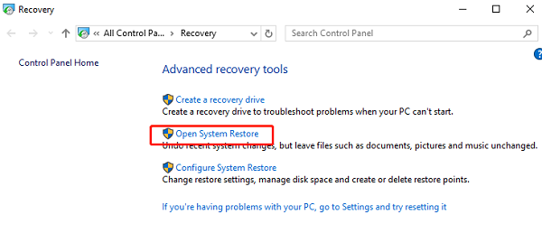 open-system-restore