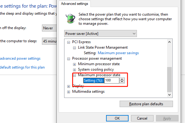 adjust-processor-power-management