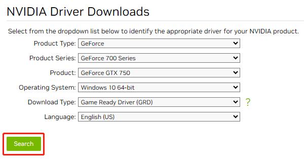 search-for-NVIDIA-drivers