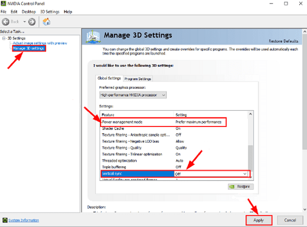 manage-3D-settings