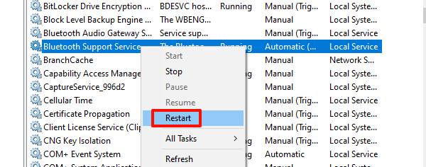 restart-Bluetooth-Support-Service