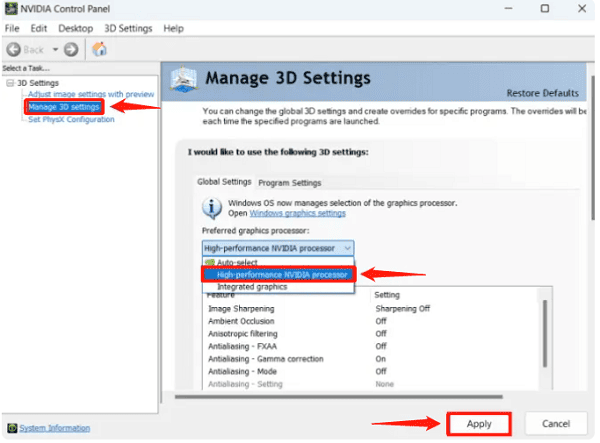 manage-3D-settings