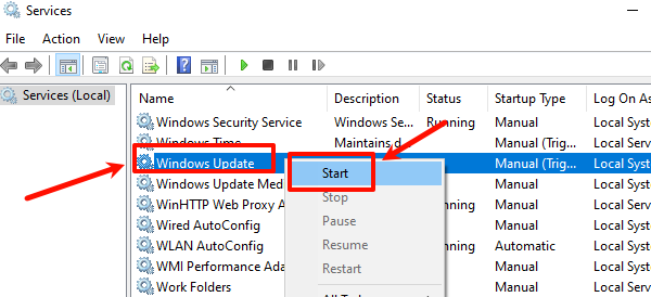 start-windows-update-services